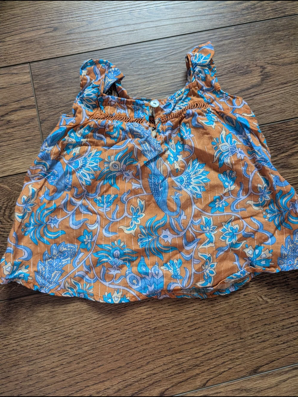 Arnhem Orange & Blue Floral‎ Ruffle Two-Piece Set